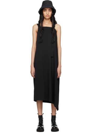 Y's Black Asymmetric Midi Dress