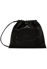 Y's Black Soft Leather Metal Clasp Pochette Bag