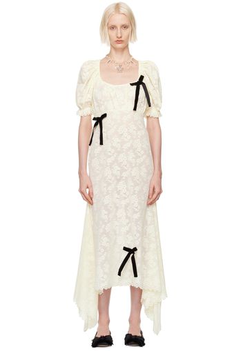 Yuhan Wang Off-White Puff Sleeve Midi Dress