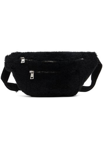 Yves Salomon Black Shearling Belt Bag