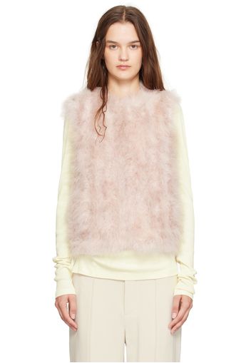 Yves Salomon Pink Feather Vest