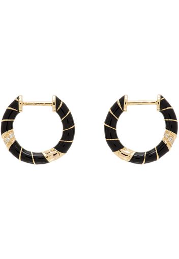 Yvonne Léon Gold & Black Paire De Creoles Mini Torsade Earrings