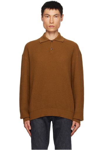 ZEGNA x The Elder Statesman Brown Dropped Shoulders Polo