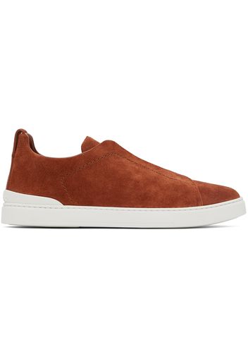 ZEGNA Orange Triple Stitch Sneakers