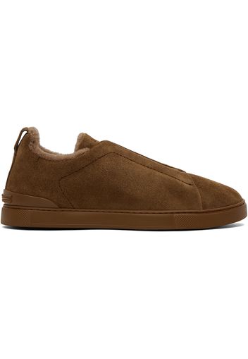 ZEGNA Brown Triple Stitch Sneakers