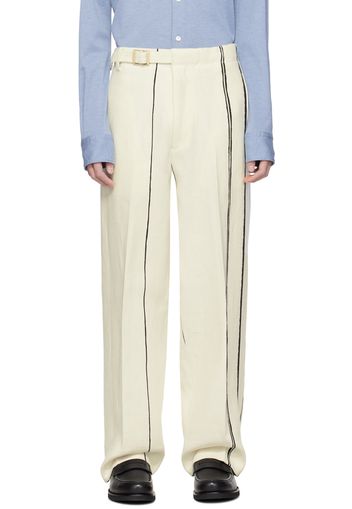 ZEGNA Off-White Striped Trousers