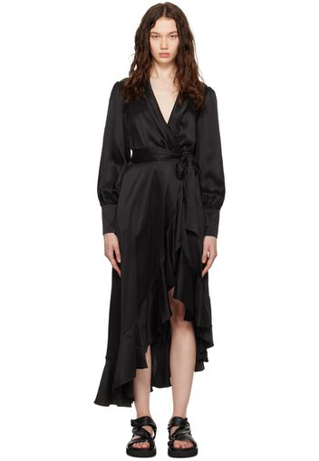 ZIMMERMANN Black Wrap Midi Dress