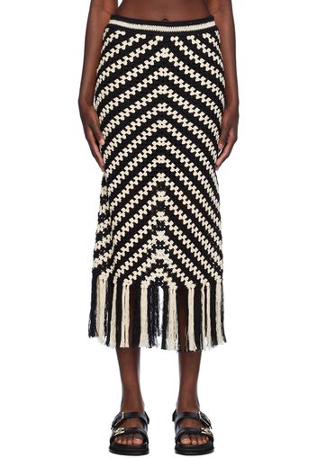 ZIMMERMANN Black & Off-White Halliday Maxi Skirt