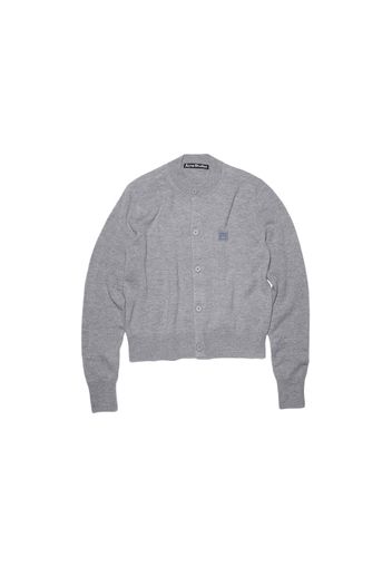 Acne Studios Wool Crewneck Cardigan Grey Melange