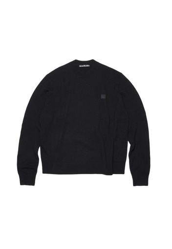 Acne Studios Lightweight Wool Face Patch Crewneck Sweater Black