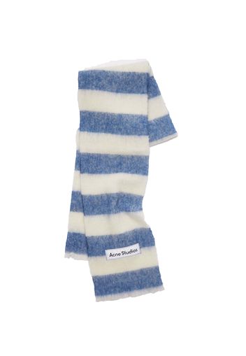 Acne Studios Wool-Blend Stripe Scarf Blue/White