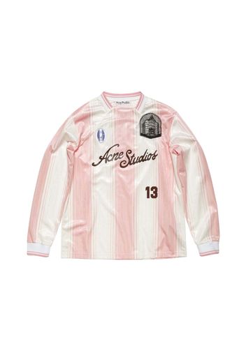 Acne Studios Logo Long Sleeve T-Shirt Pink/White