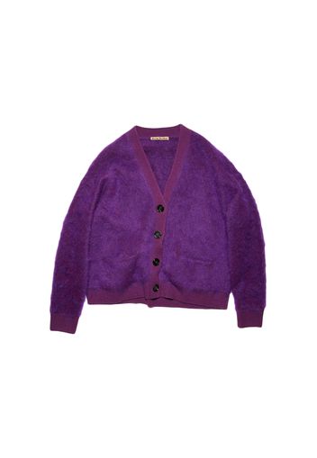 Acne Studios Mohair Fluffy Wool Cardigan Violet Purple