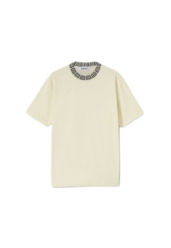 Ambush Monogram Rib Collar T-shirt White/Asparagus