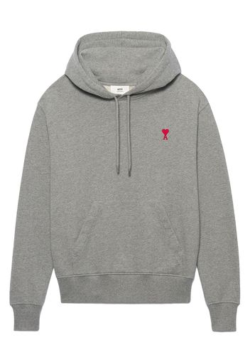 Ami Paris Ami De Coeur Classic Fit Hoodie Heather Grey/Red