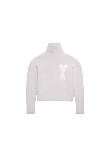 Ami Paris Cloudy Wool Ami De Coeur Sweater Earl Grey/Ivory