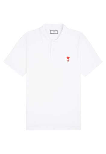 Ami Paris Ami De Coeur Polo Shirt White/Red