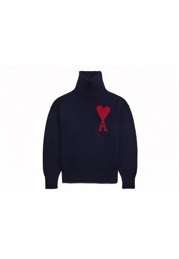 Ami Paris Red Ami De Coeur Sweater Night Blue/Red