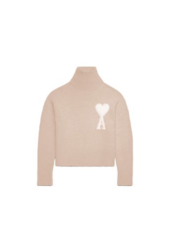 Ami Paris Cloudy Wool Ami De Coeur Sweater Powder Pink/Ivory