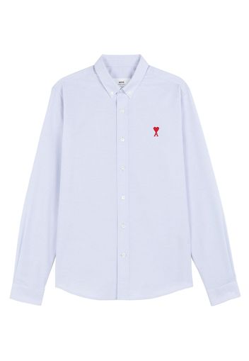 Ami Paris Button Down Ami De Coeur Oxford Shirt Oxford Blue/Red