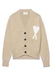 Ami Paris Ami De Coeur Boxy Fit Cardigan Beige/White