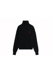 Ami Paris Ami De Coeur Embroidery Turtleneck Sweater Black