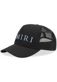 AMIRI Embroidered Logo Trucker Cap Black/Carolina Blue