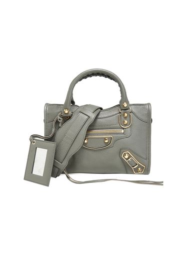 Balenciaga Metallic Edge City Tote Bag Mini Gray