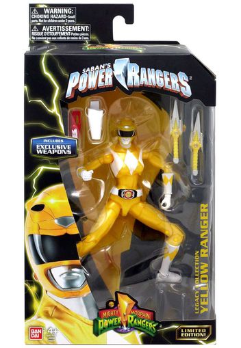 Bandai America Power Rangers Legacy Collection Yellow Ranger Metallic Finish GameStop Exclusive Action Figure