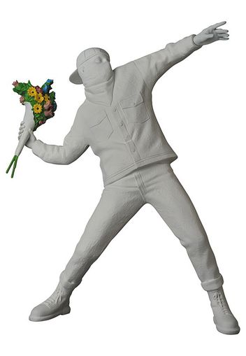 Banksy Brandalism Flower Bomber Figure Gesso White