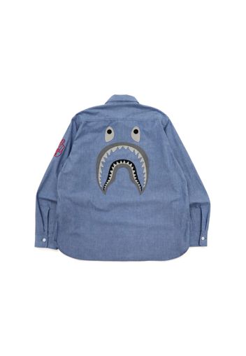 BAPE Military Patch Relaxed Fit Chambray Shirt Light Indigo