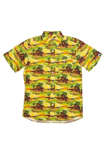 BAPE x Undefeated Island Woven Shirt Green