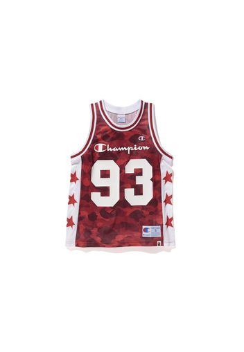 BAPE Champion Color Camo Mesh Tank Top Red