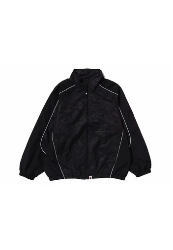 BAPE Tonal Solid Camo Metal Logo Pin Track Jacket Black