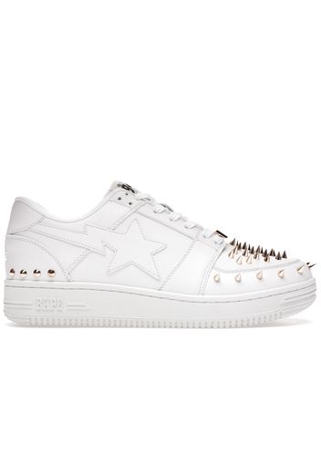 A Bathing Ape Bape Sta Low White Gold Studded