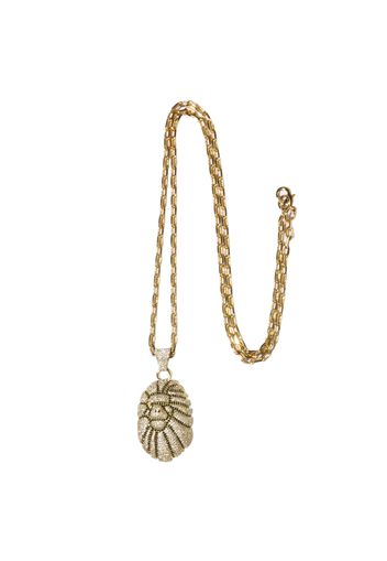 BAPE Ape Head Crystal Stone Necklace Gold