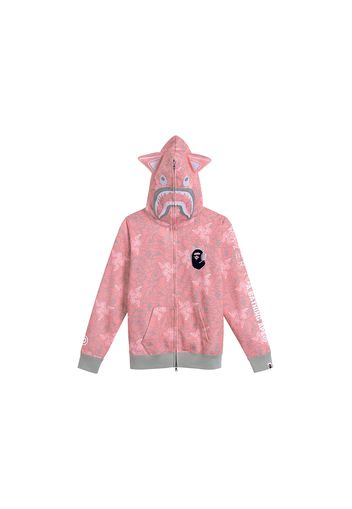 BAPE x Razer Neon Camo Shark Full Zip Hoodie Pink