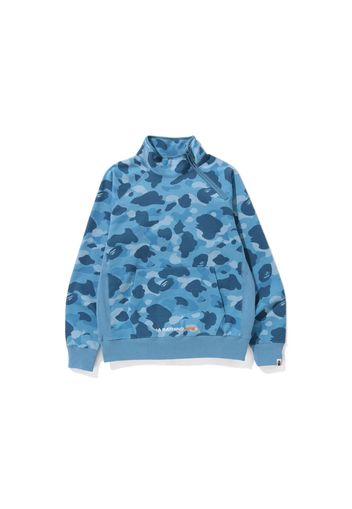 BAPE Honeycomb Camo Side Zip Crewneck Blue