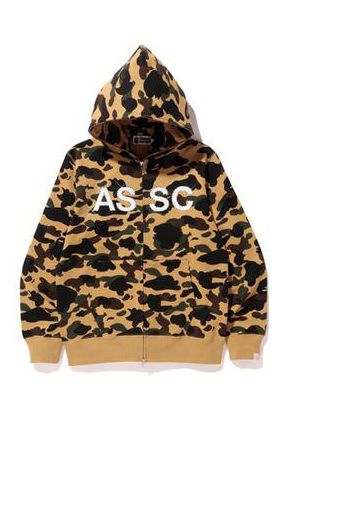 BAPE x Anti Social Social Club 1st Camo Full Zip Hoodie (FW19) Yellow Camo