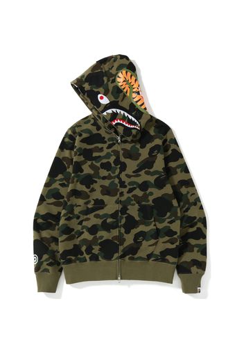 BAPE 1st Camo Screen Printed Shark Full Zip Hoodie Green