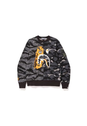 BAPE x Undefeated Tiger Shark Half Crewneck Black