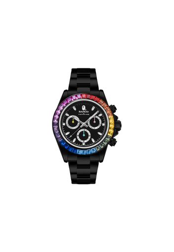 BAPE Type 4 BAPEX Crystal Stone Watch Black