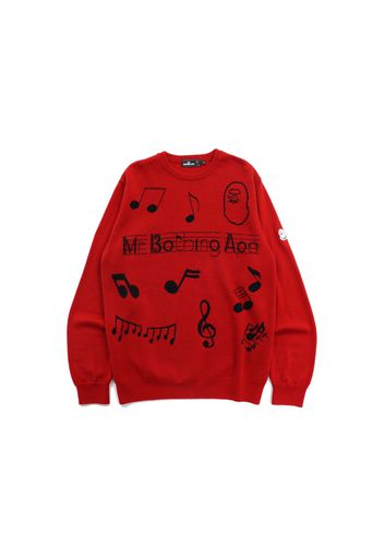 BAPE Music Score Knit Red