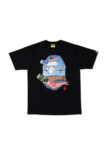 BAPE Koinobori Carp Flags Ape Head Tee Black