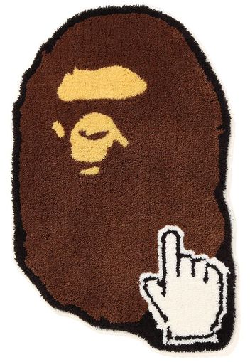 BAPE Ape Head Online Rug Brown