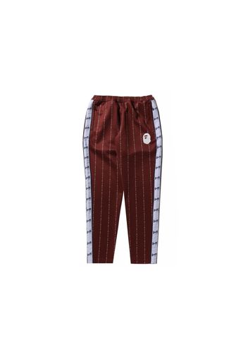 BAPE Text Stripe Jersey Pants Brown