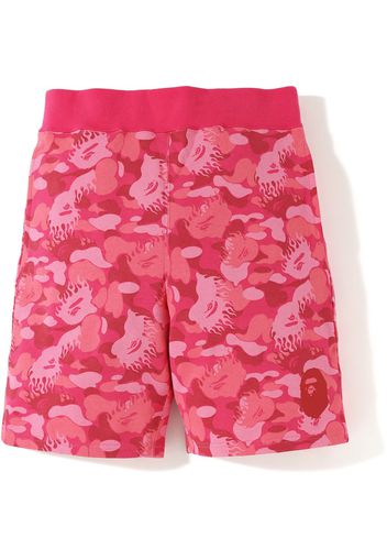 BAPE Fire Camo Sweat Shorts Pink