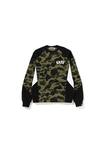 BAPE 1st Camo Color Block Crewneck Green