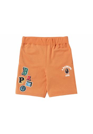 BAPE Multi Fonts Sweat Shorts Orange