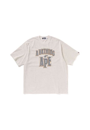 BAPE Crack Print Pattern Logo Relaxed Fit Tee White